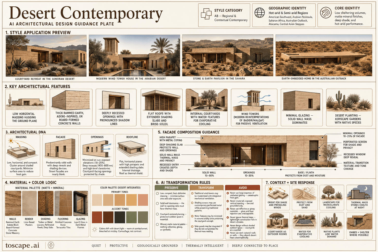 Desert Contemporary hero plate - Hot-arid and semi-arid climate zones - the American Southwest, Arabian Peninsula,...