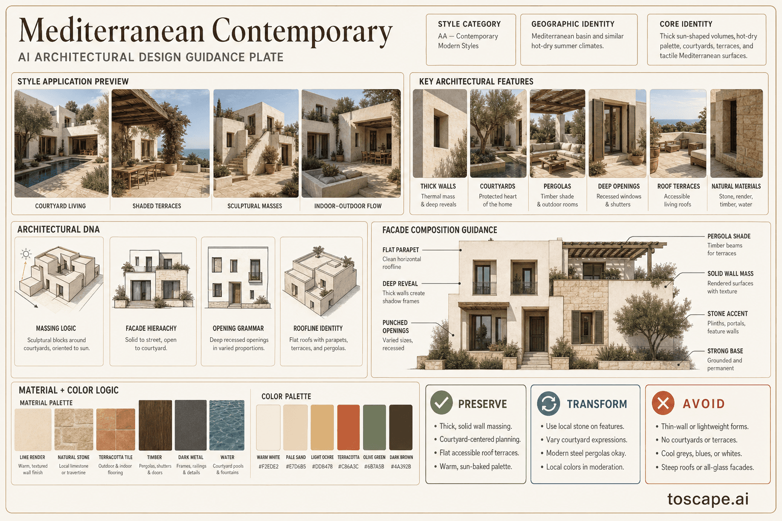 Mediterranean Contemporary hero plate - Mediterranean basin and similar hot-dry summer climates - southern Europe, North Africa,...