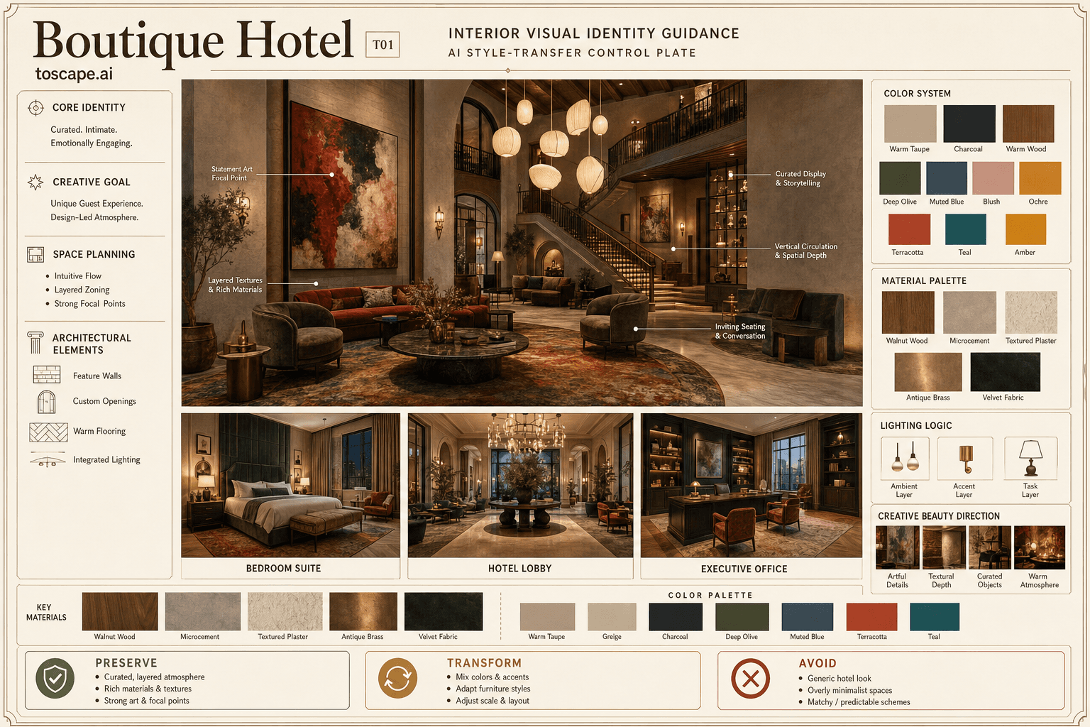Boutique Hotel interior style hero plate