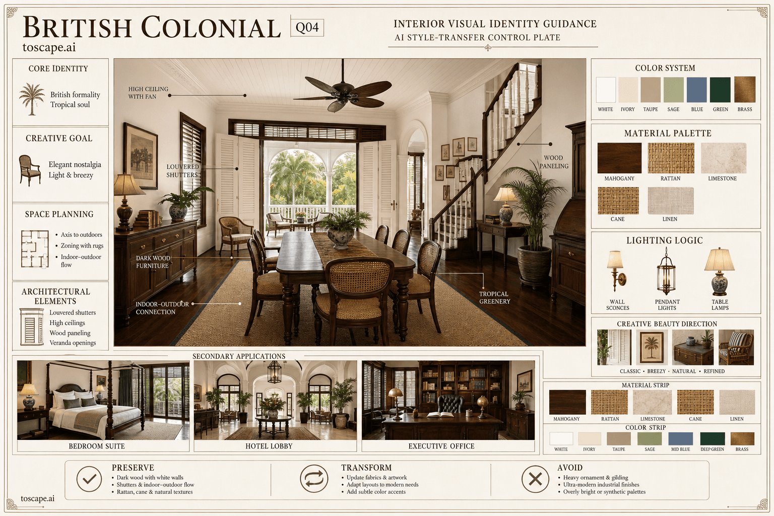 British Colonial interior style hero plate