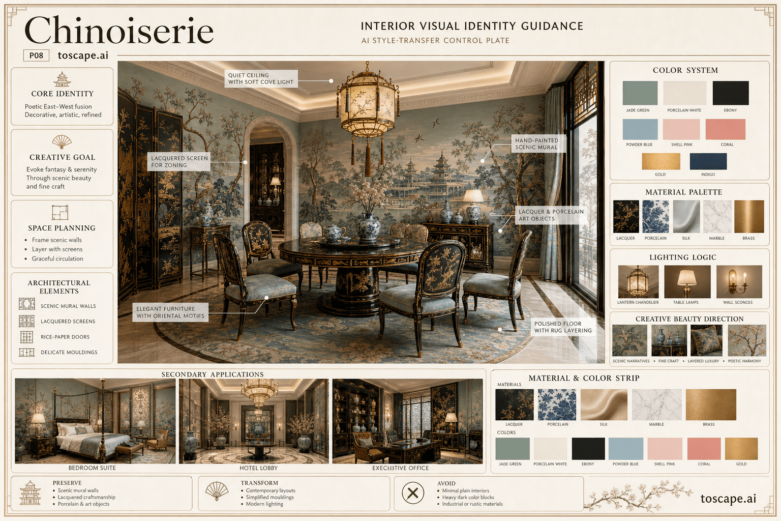 Chinoiserie interior style hero plate