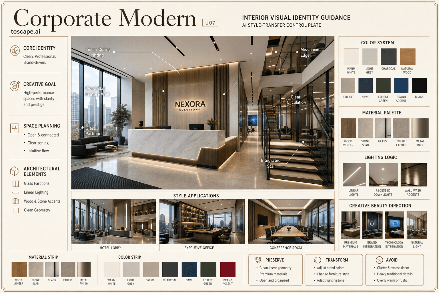 Corporate Modern interior style hero plate