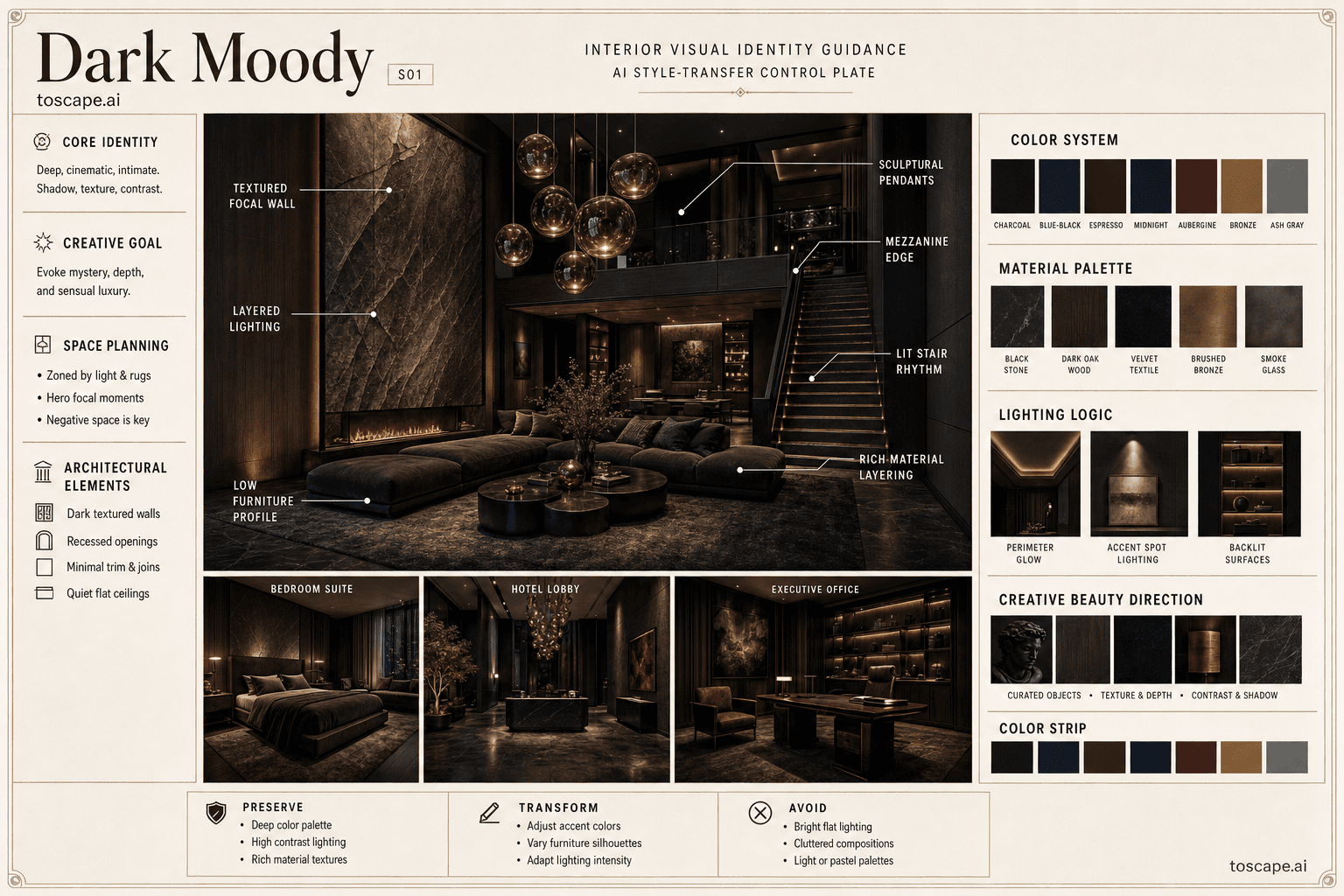 Dark Moody interior style hero plate