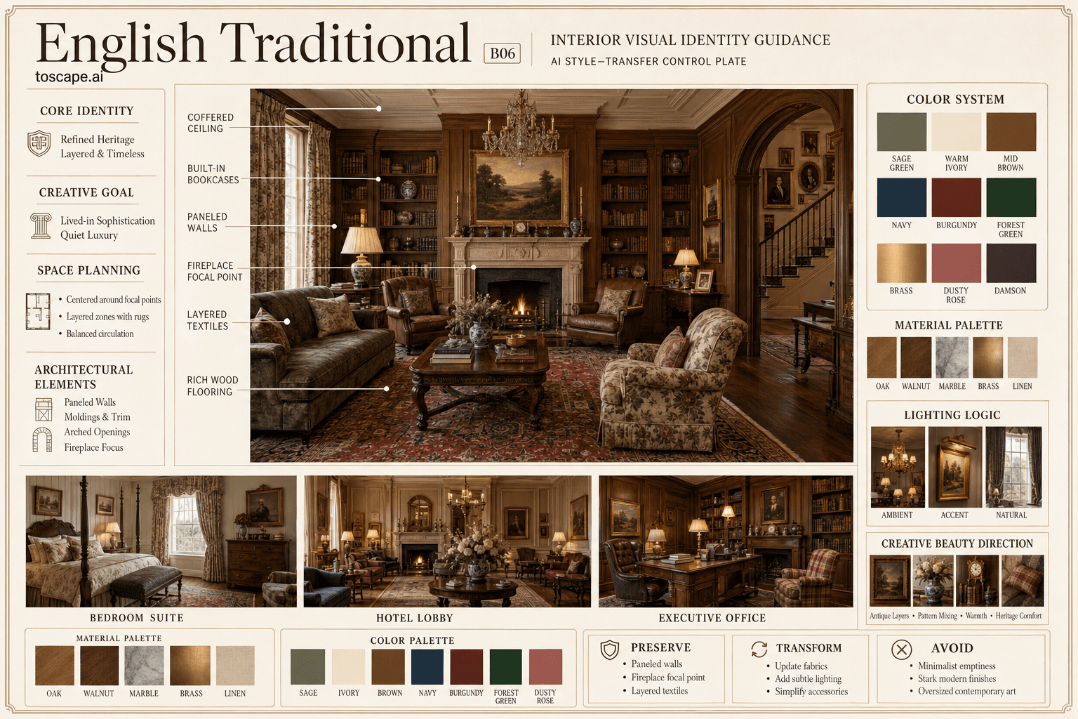 English Traditional interior style hero plate