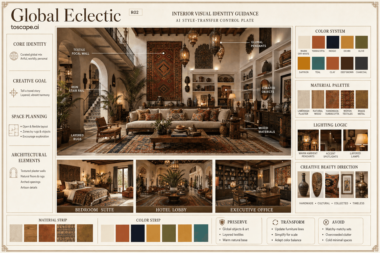 Global Eclectic interior style hero plate
