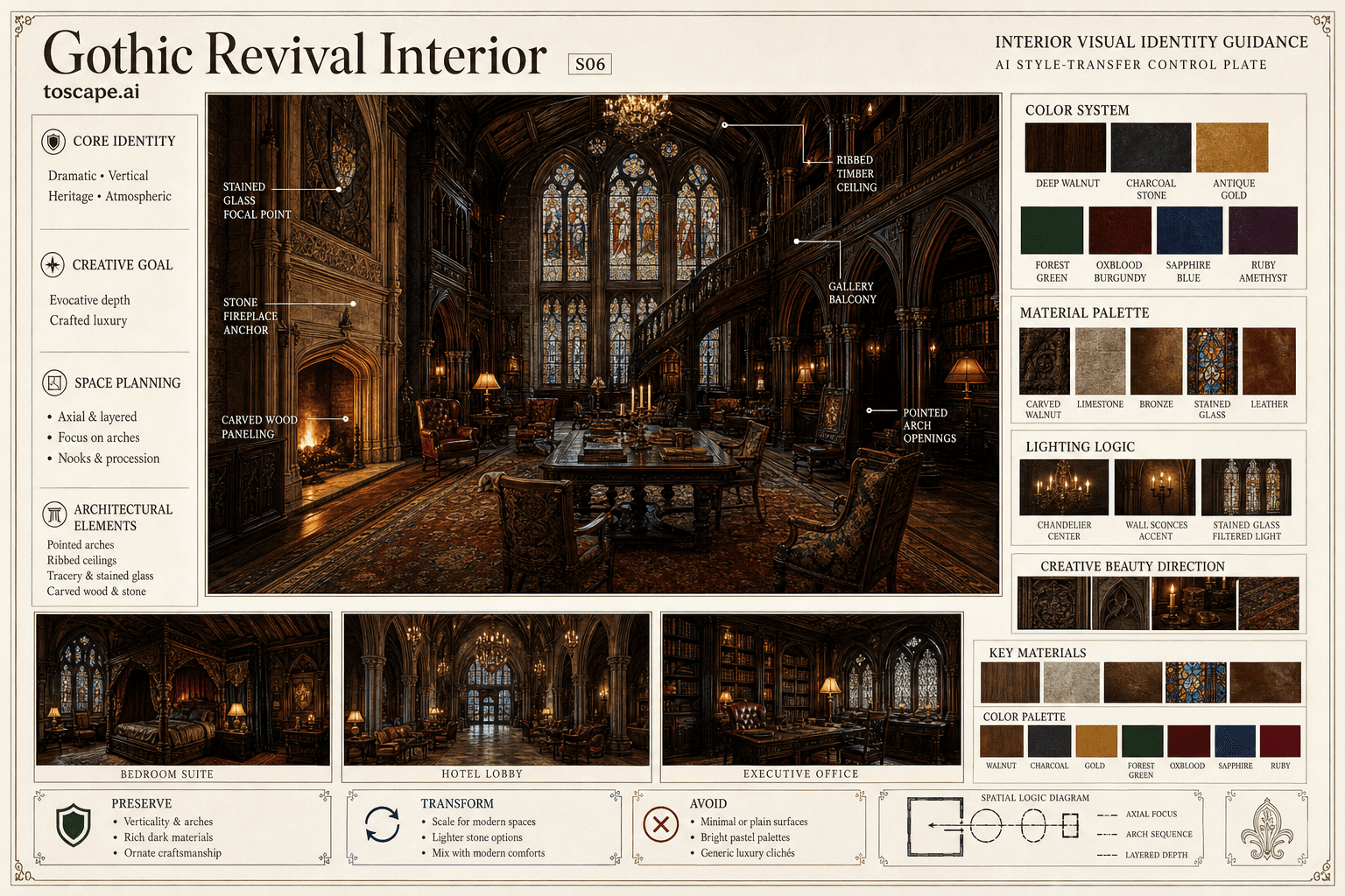 Gothic Revival Interior interior style hero plate