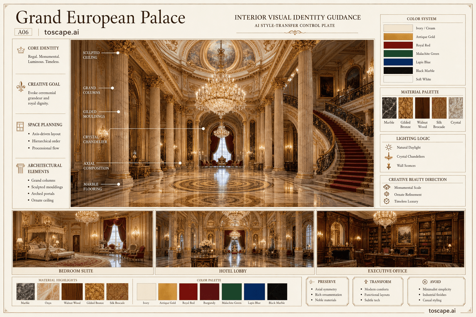 Grand European Palace interior style hero plate