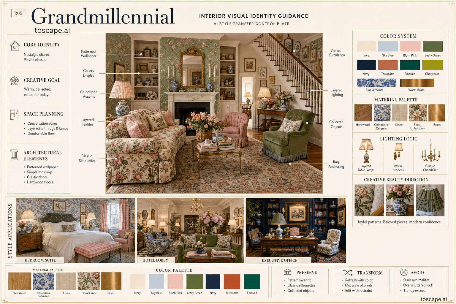Grandmillennial interior style hero plate