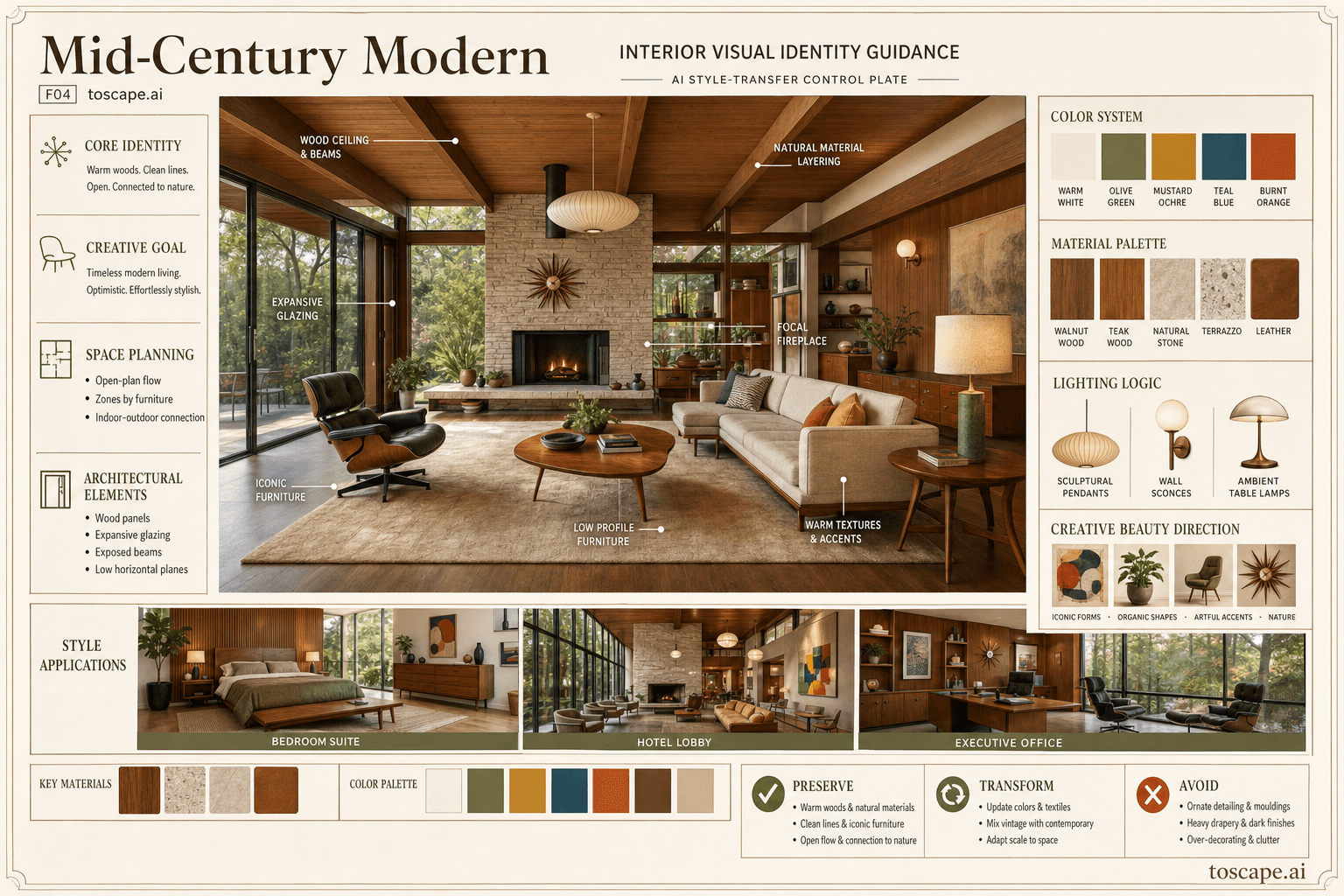 Mid-Century Modern interior style hero plate