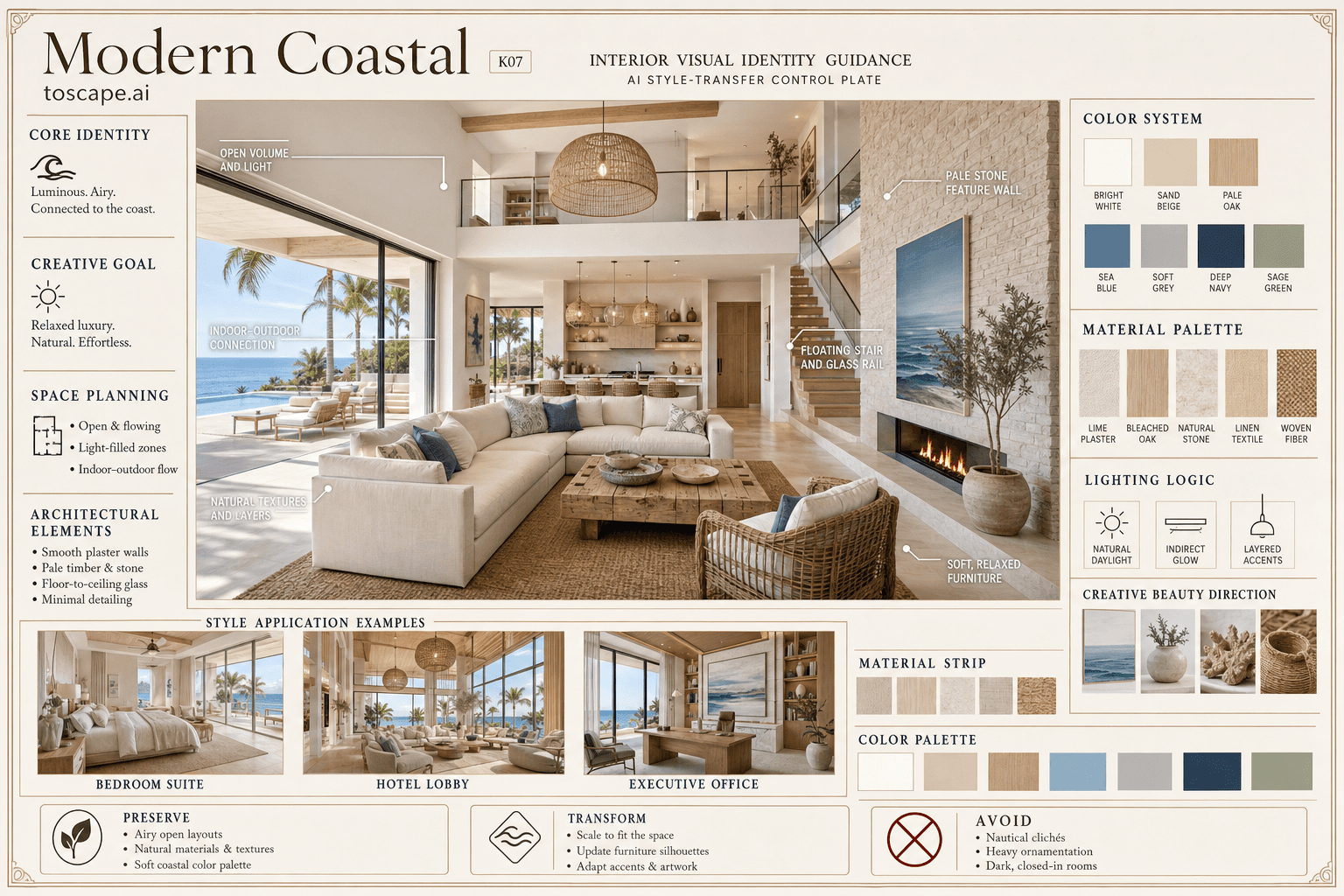 Modern Coastal interior style hero plate