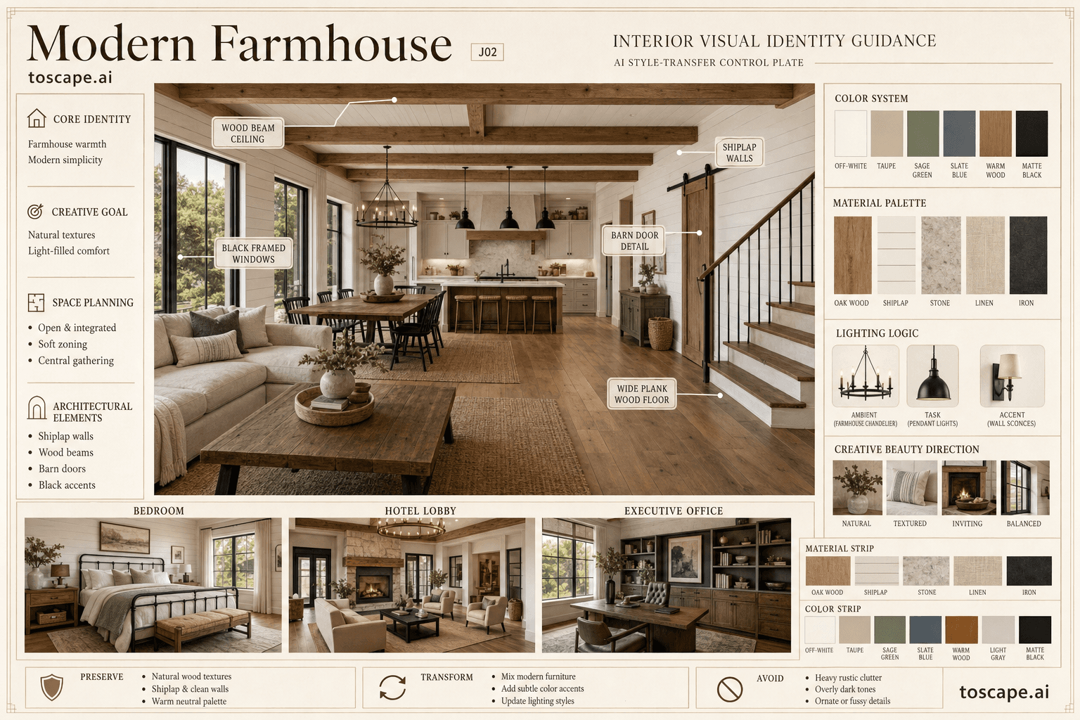 Modern Farmhouse interior style hero plate