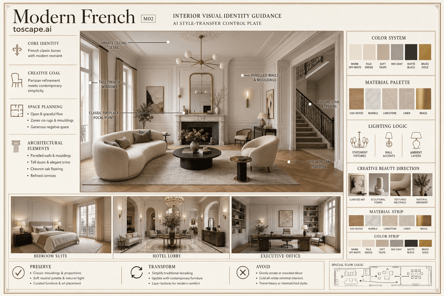 Modern French interior style hero plate