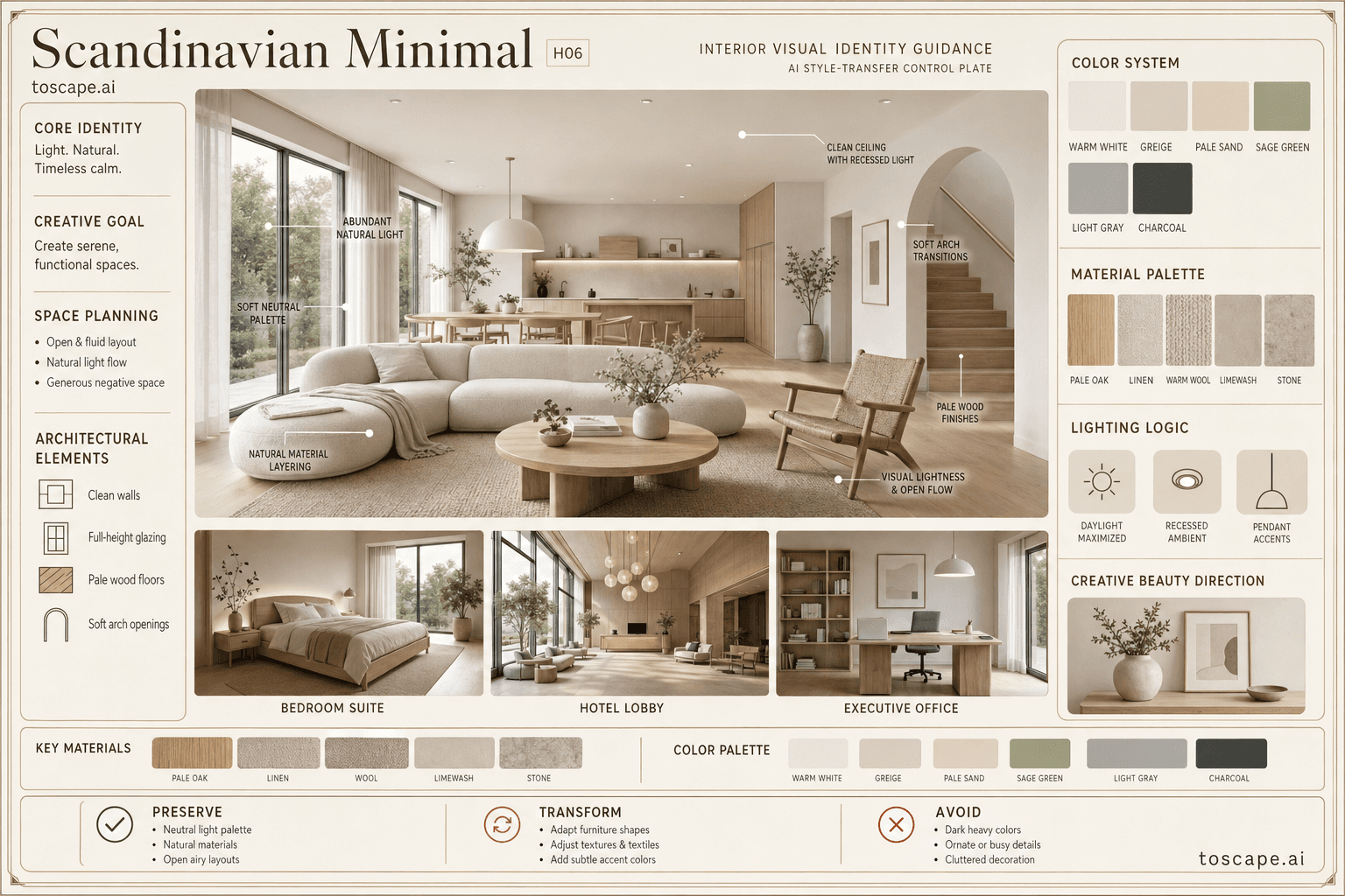 Scandinavian Minimal interior style hero plate