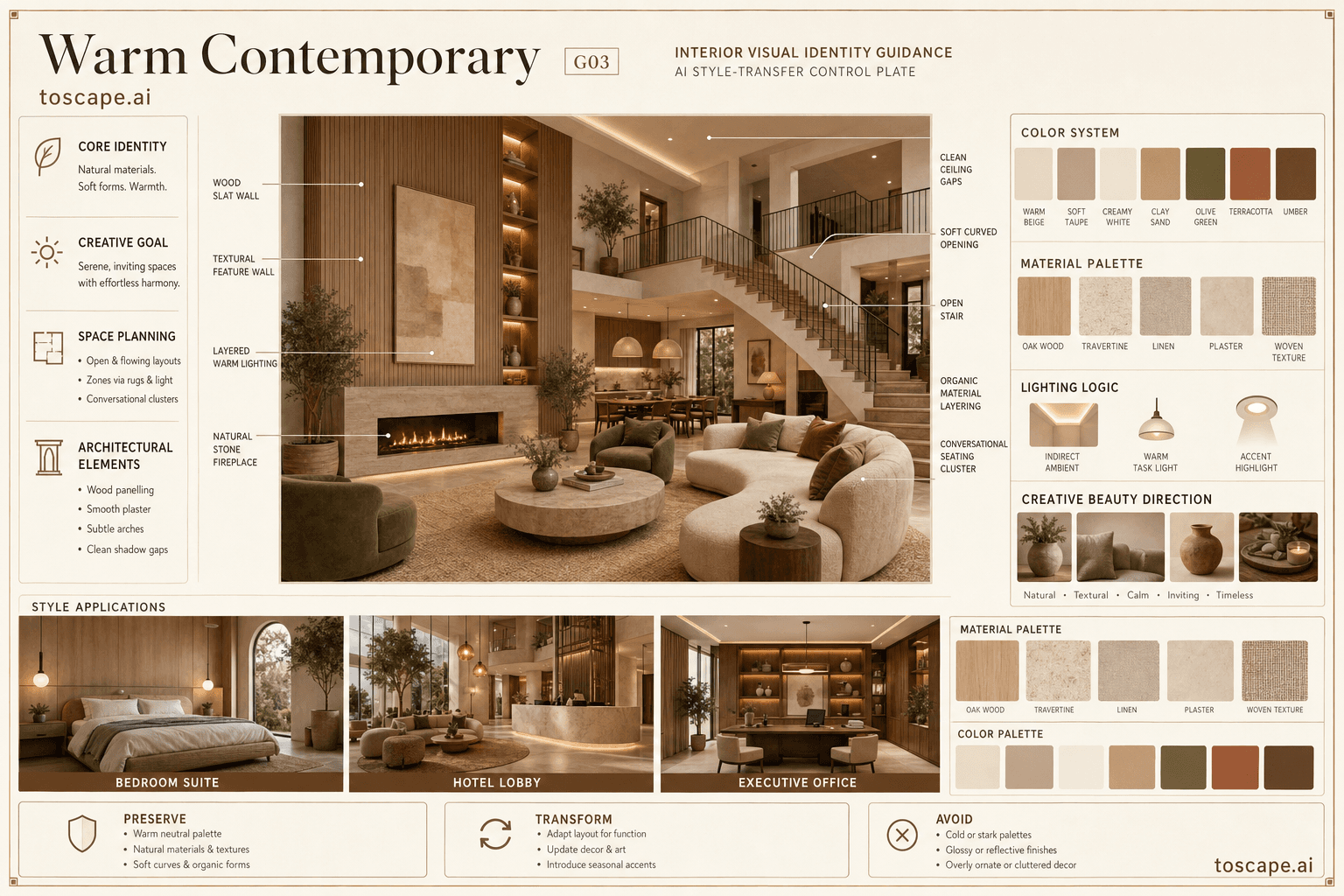 Warm Contemporary interior style hero plate