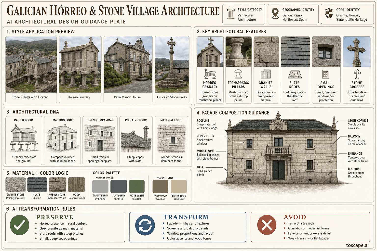 Galician Hórreo & Stone Village hero plate — Spain