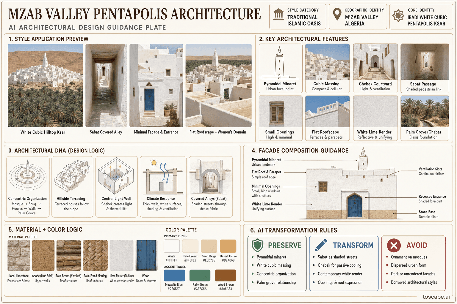 Mzab Valley Pentapolis hero plate — Algeria