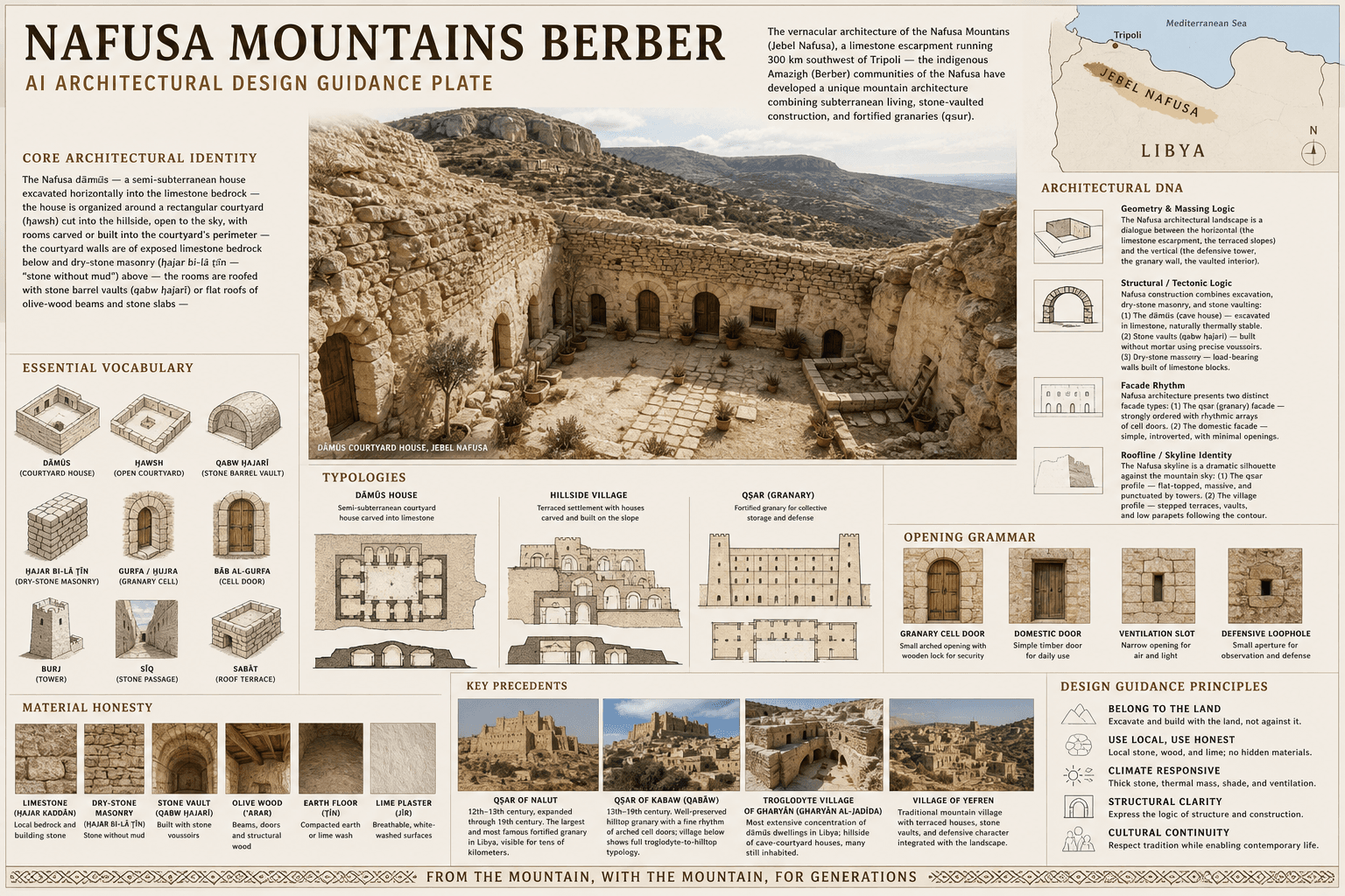Nafusa Mountains Berber hero plate — Libya