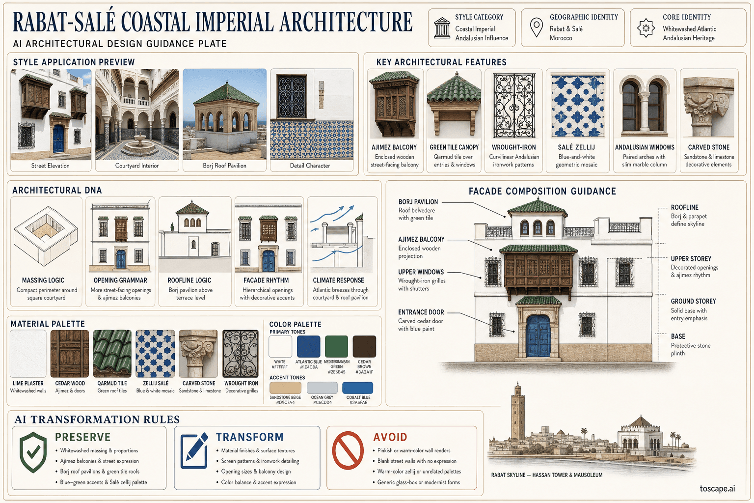 Rabat-Salé Coastal Imperial hero plate — Morocco