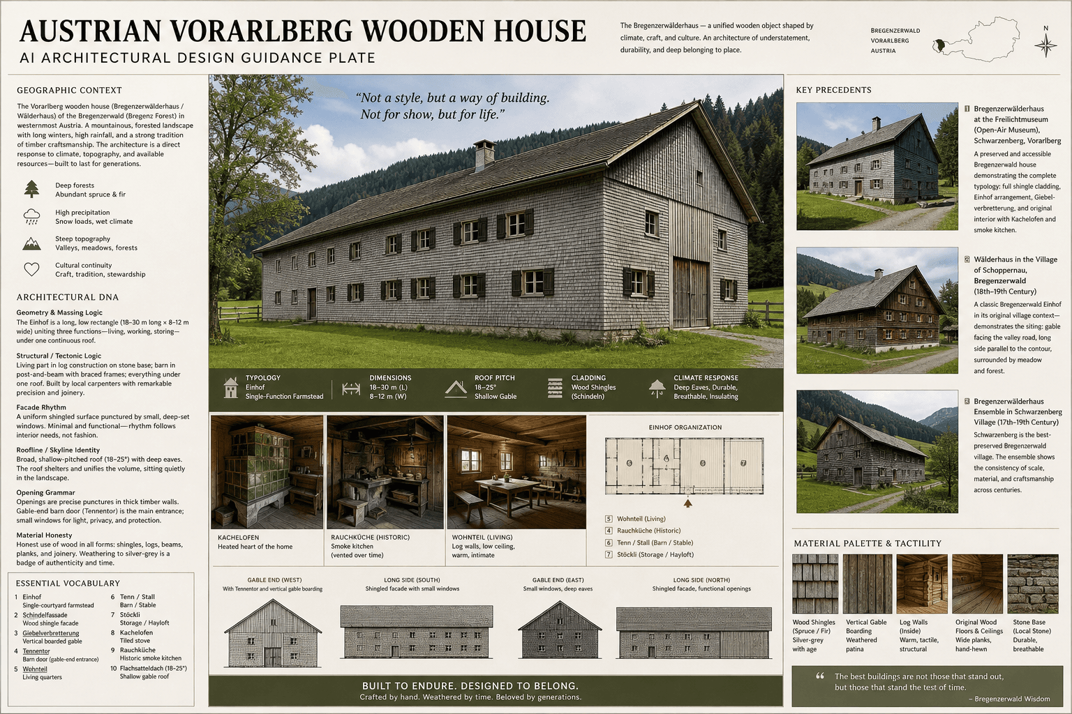 Austrian Vorarlberg Wooden House hero plate — Austria