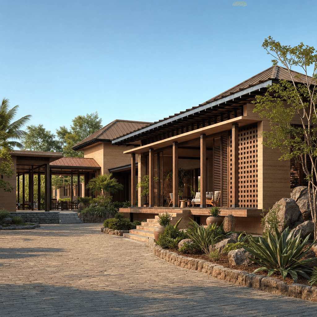 African Contemporary Vernacular architectural style - Sub-Saharan Africa - encompassing diverse climatic zones from Sahel to savanna to...