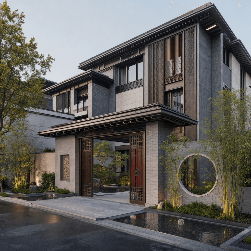 Chinese Contemporary architectural style - China and culturally Chinese contexts globally - adapted for urban, suburban, and...