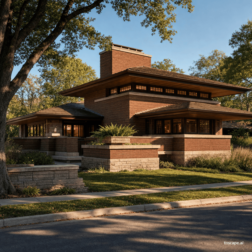 ORGANIC ARCHITECTURE / PRAIRIE SCHOOL CONTEMPORARY architectural style - United States (Frank Lloyd Wright, 1890s onward)