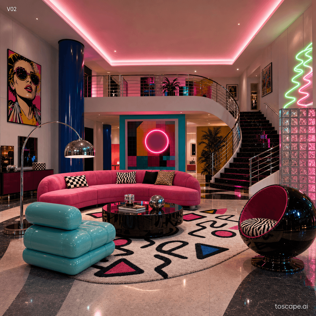 80s Retro interior style reference