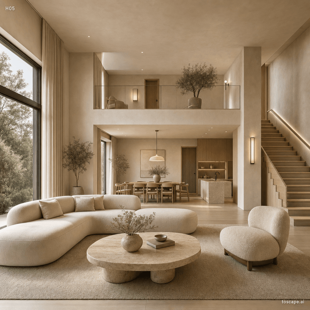 Beige Minimal interior style reference