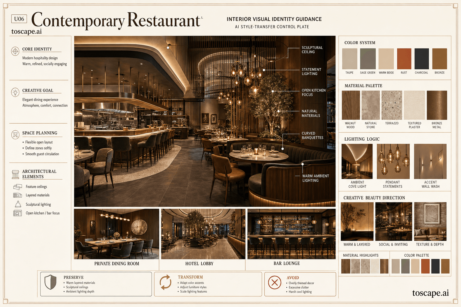 Contemporary Restaurant interior style hero plate