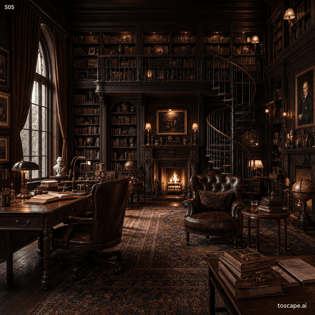Dark Academia interior style reference