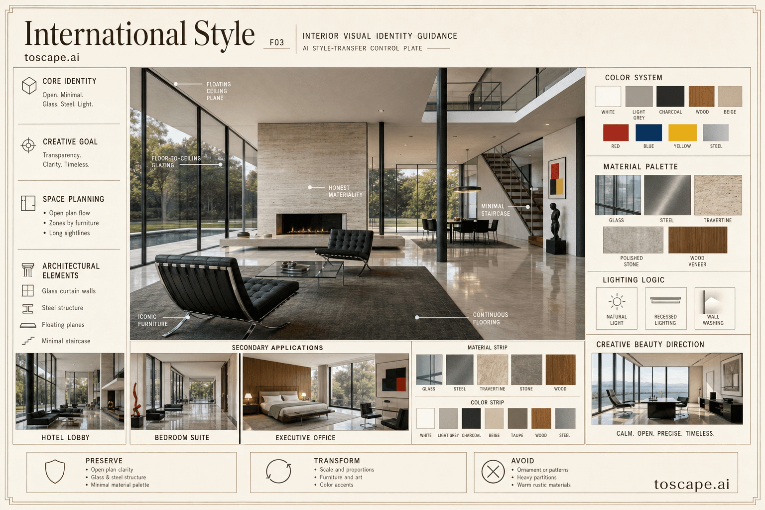 International Style interior style hero plate