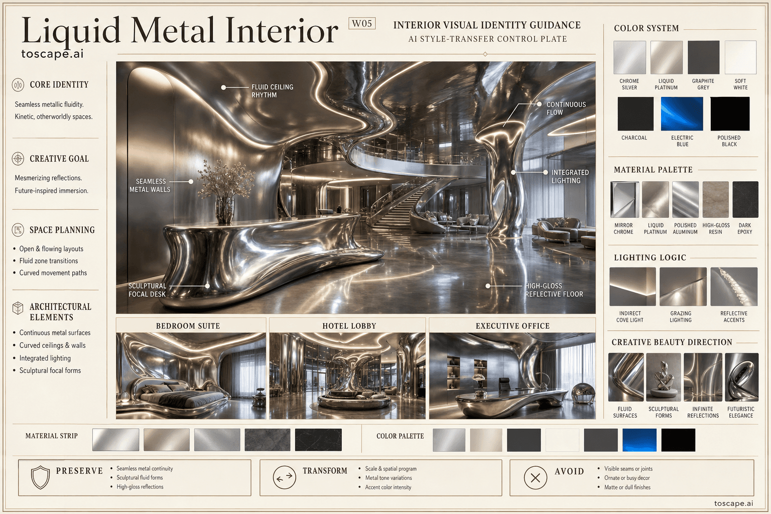 Liquid Metal Interior interior style hero plate