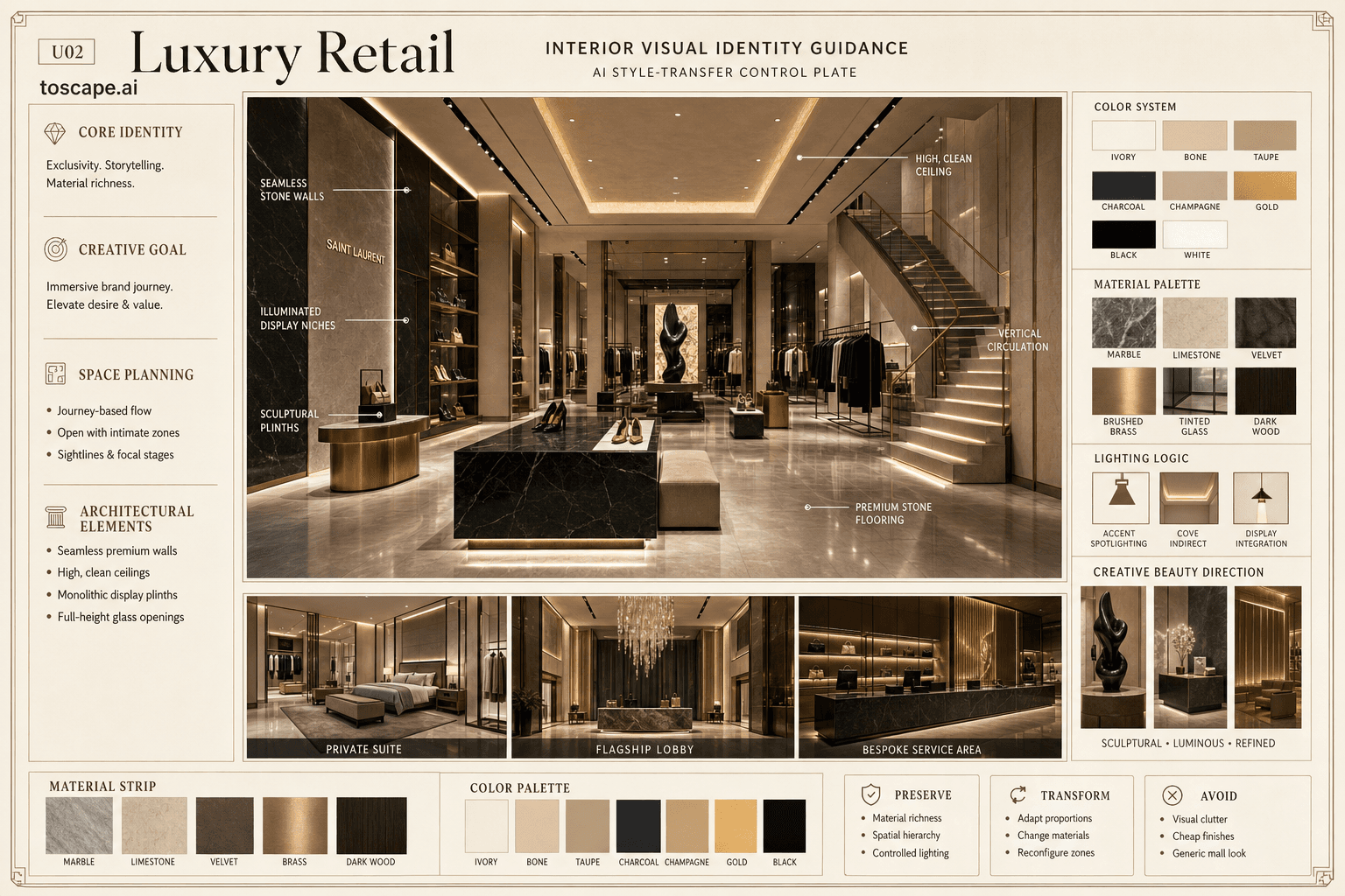 Luxury Retail interior style hero plate