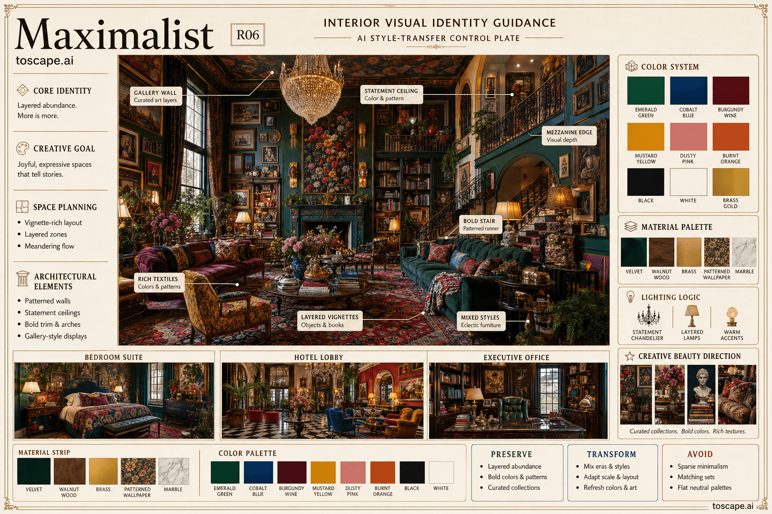 Maximalist interior style hero plate