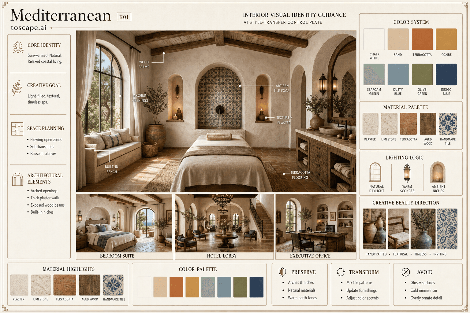 Mediterranean interior style hero plate