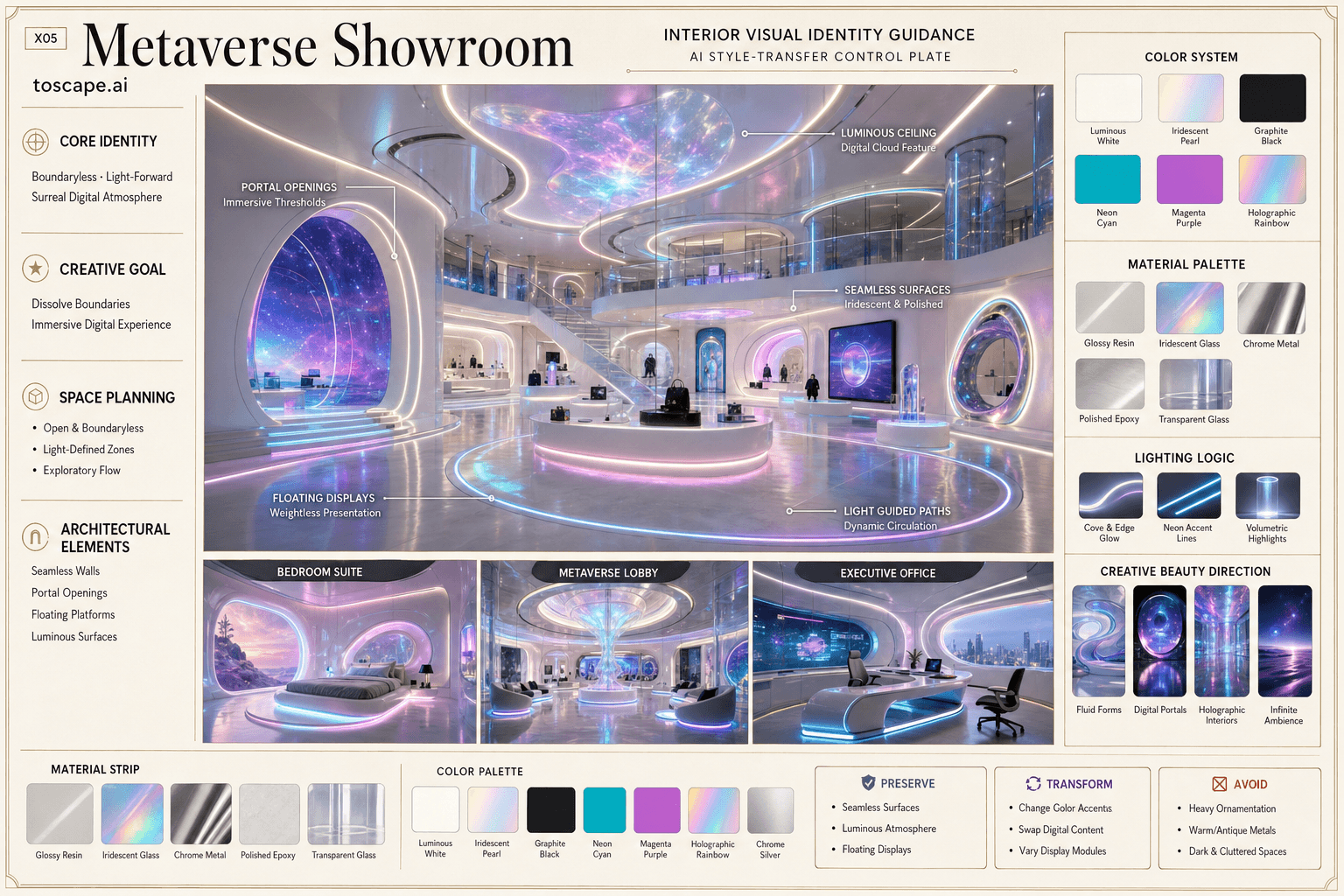 Metaverse Showroom interior style hero plate