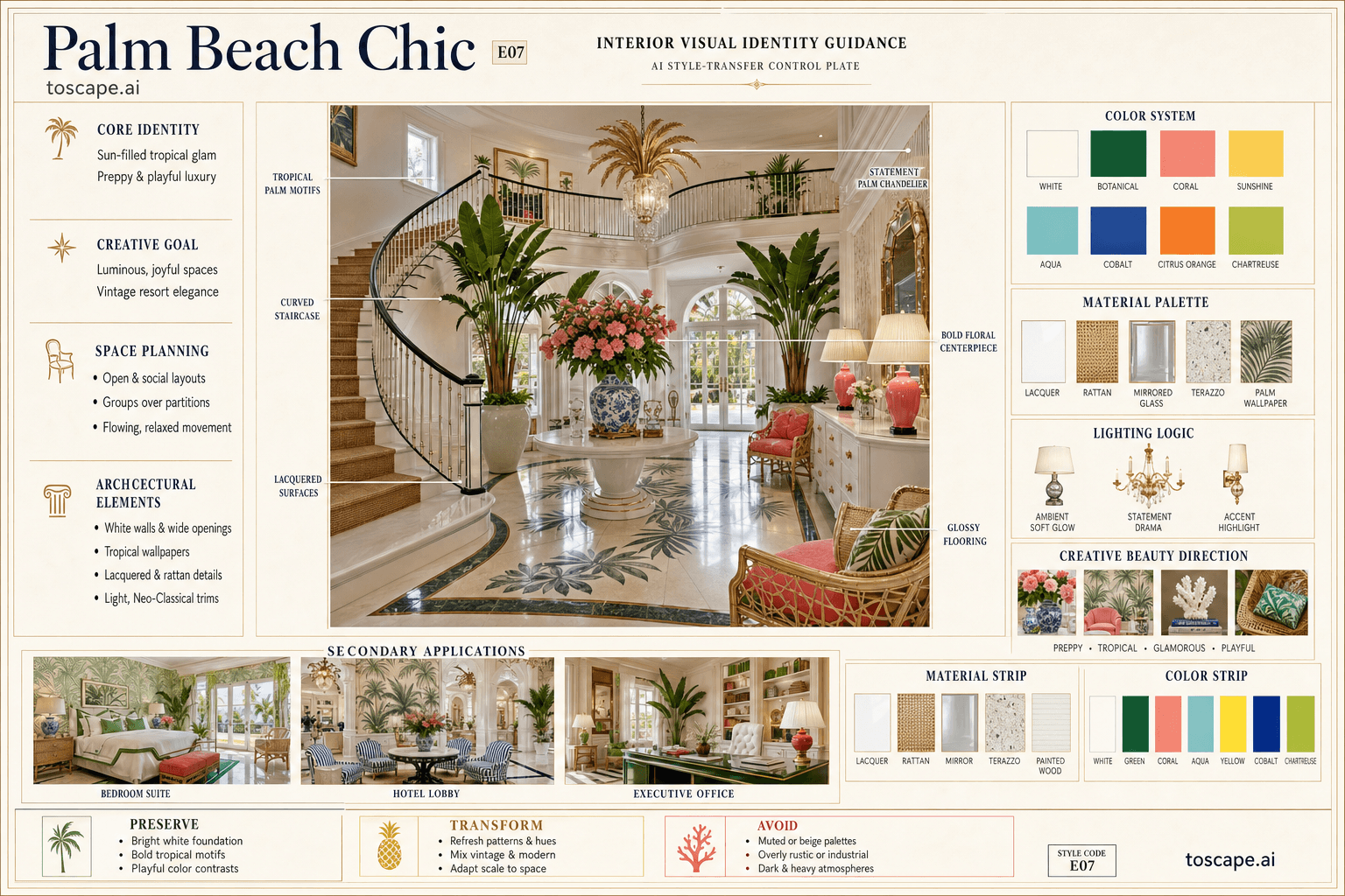 Palm Beach Chic interior style hero plate