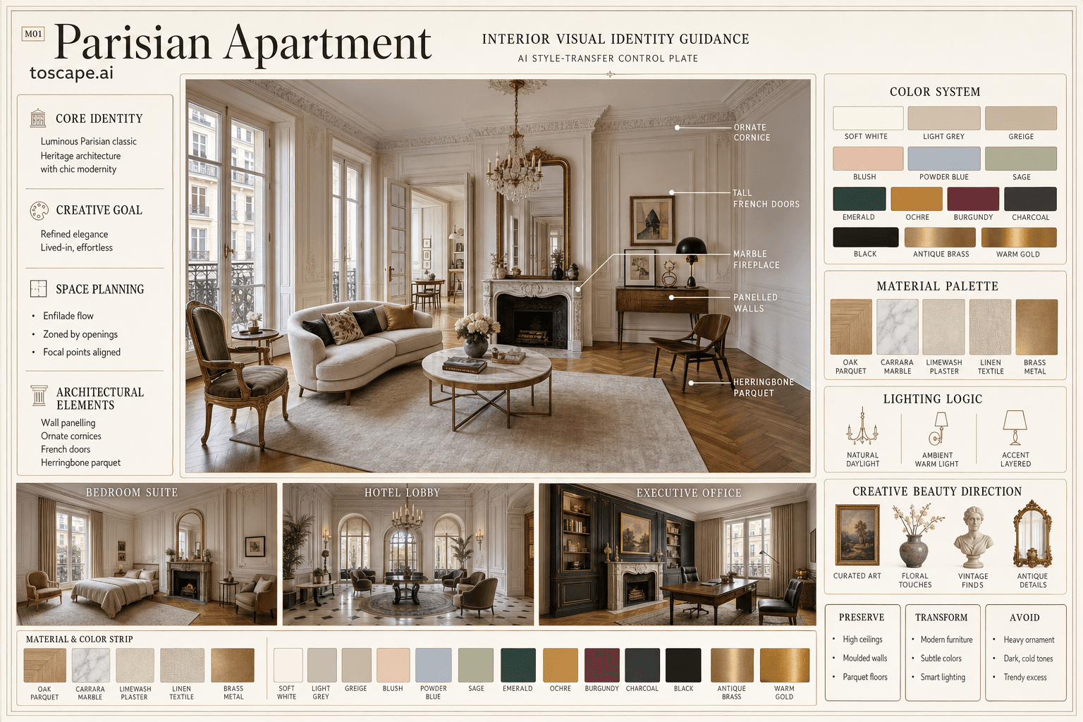 Parisian Apartment interior style hero plate