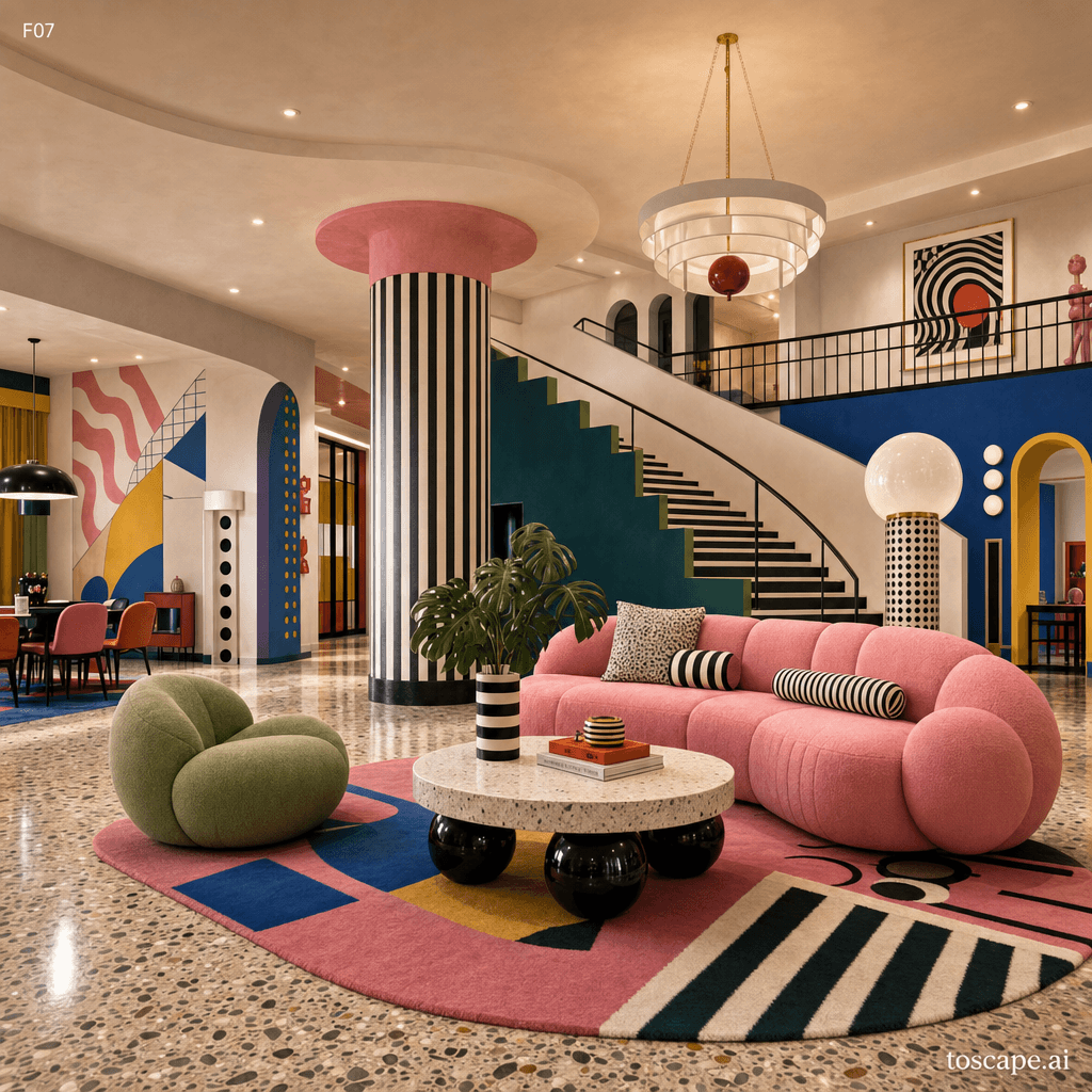 Postmodern interior style reference