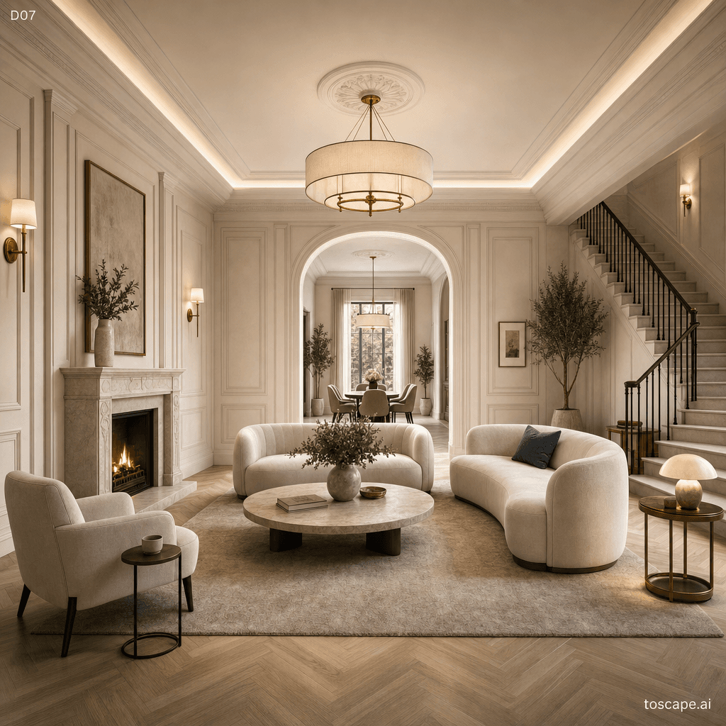 Soft Neo-Classical interior style reference