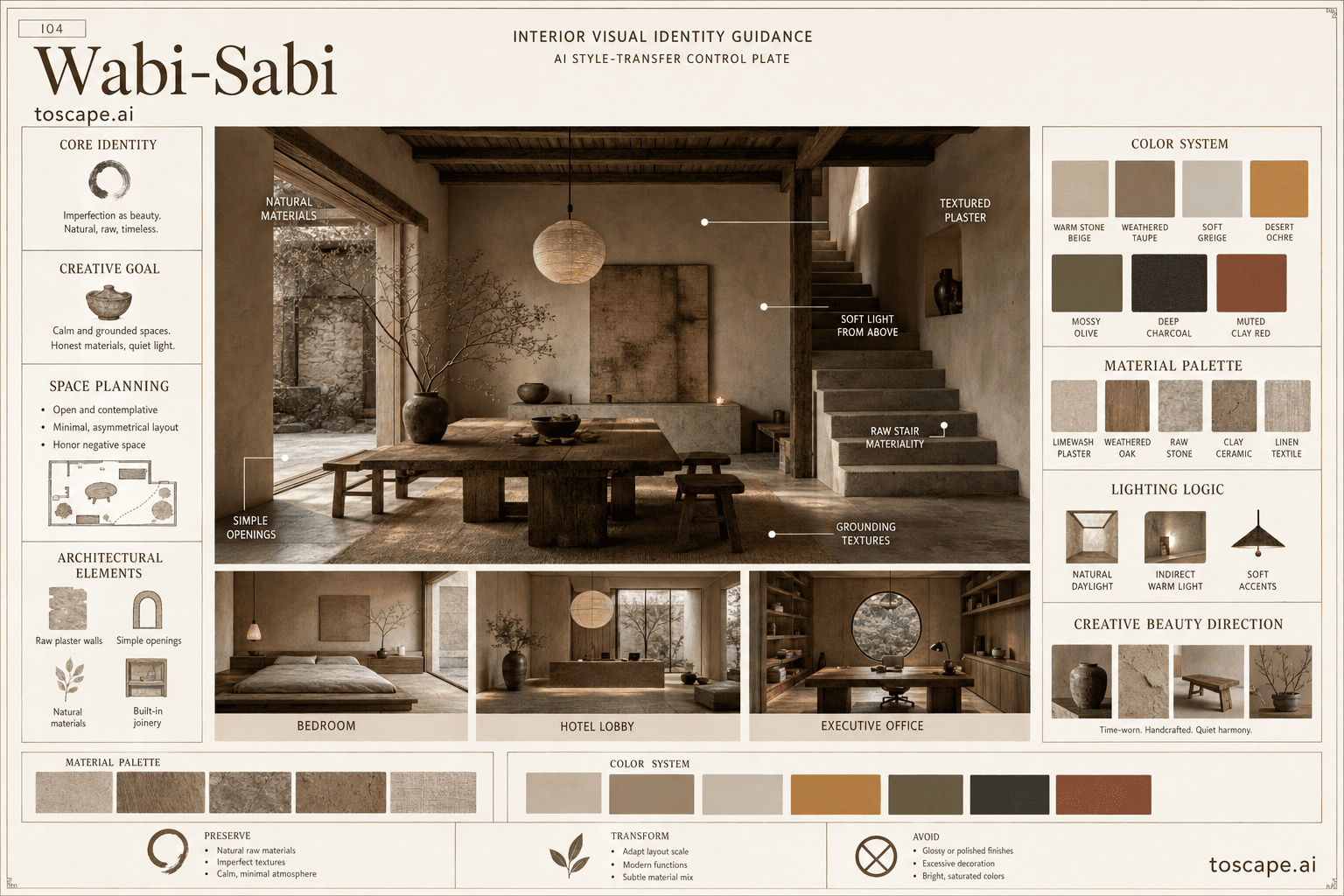 Wabi-Sabi interior style hero plate