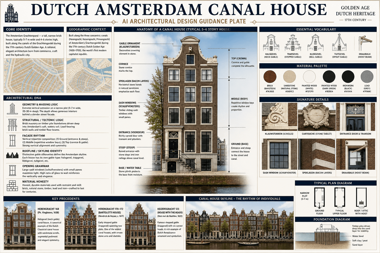 Dutch Amsterdam Canal House hero plate — Netherlands