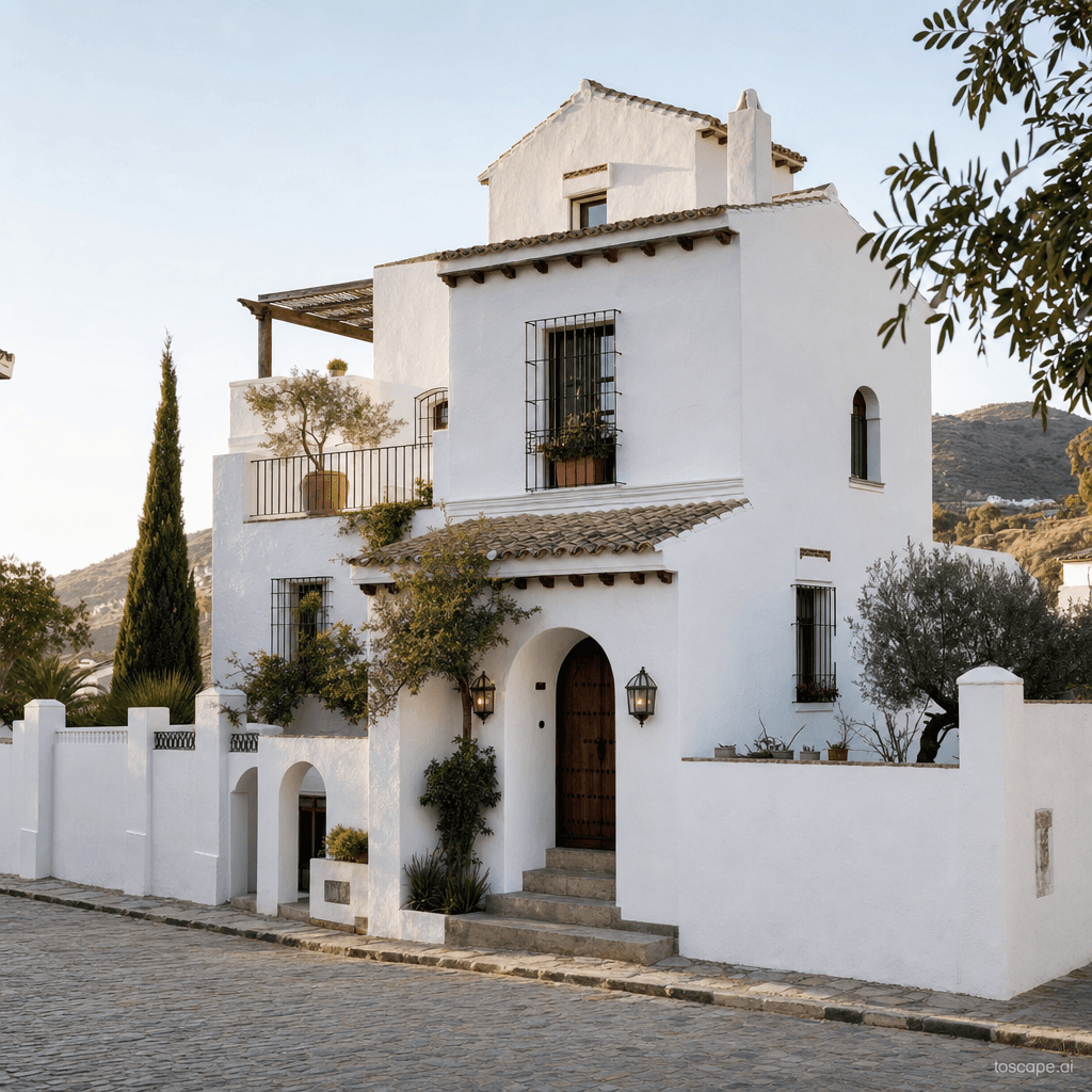 Andalusian White Village & Courtyard architectural identity — Spain