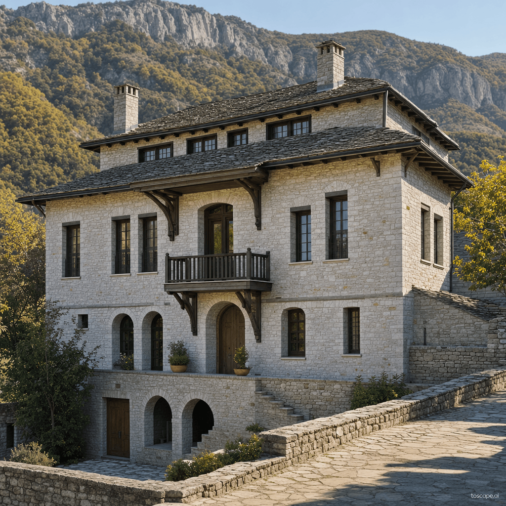 Epirus Zagori Stone Bridge & Mountain Village architectural identity — Greece