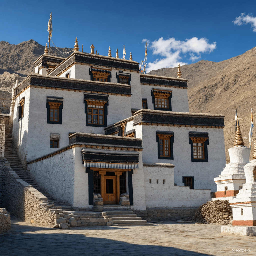 Ladakh Tibetan Buddhist architectural identity — India