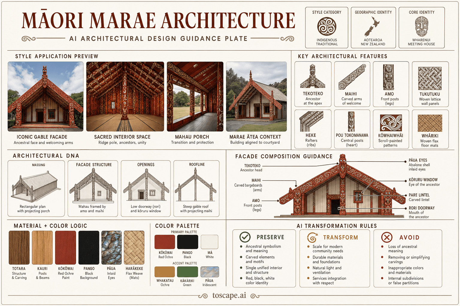 Māori Marae hero plate — New Zealand