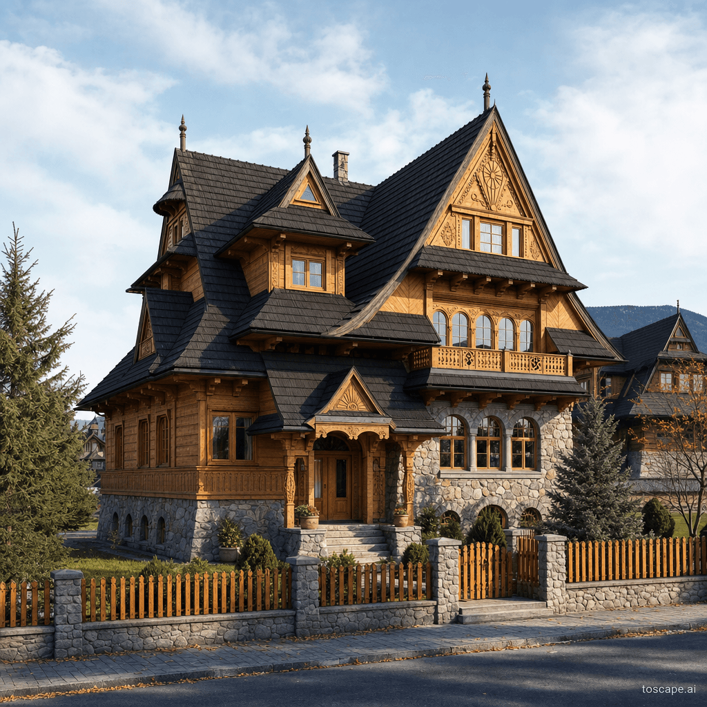 Polish Podhale Zakopane Style architectural identity — Poland