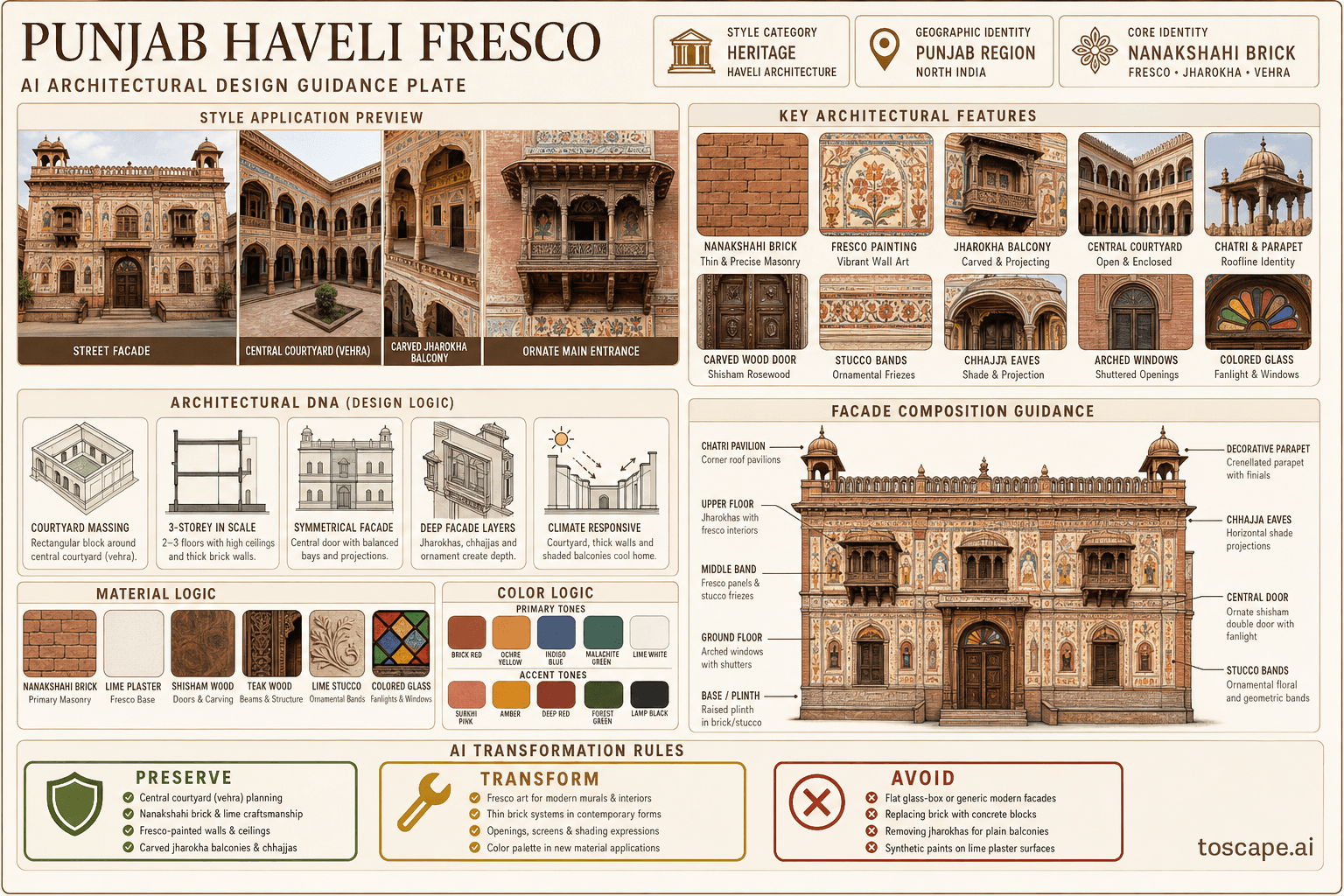 Punjab Haveli Fresco hero plate — India