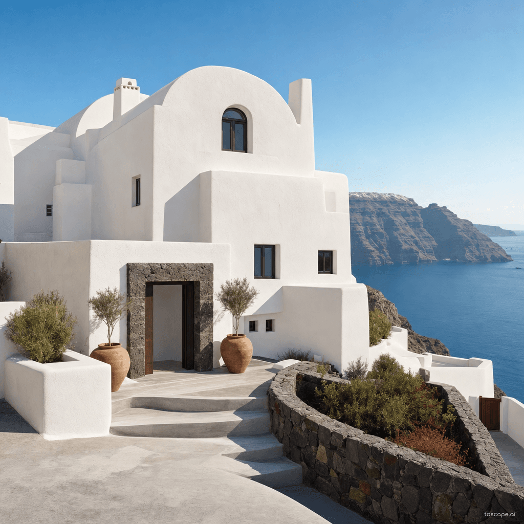 Santorini Volcanic Caldera architectural identity — Greece