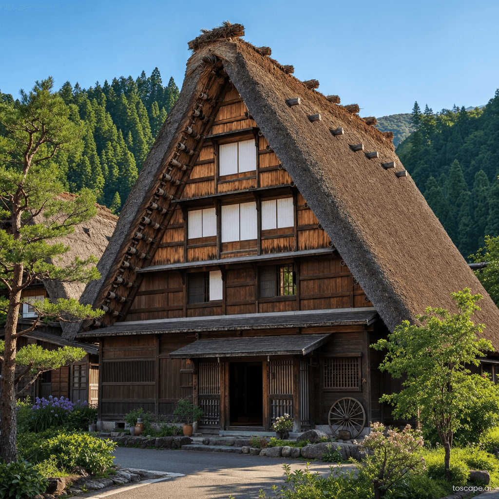 Shirakawa-Go Gasshō-Zukuri Farmhouse architectural identity — Japan